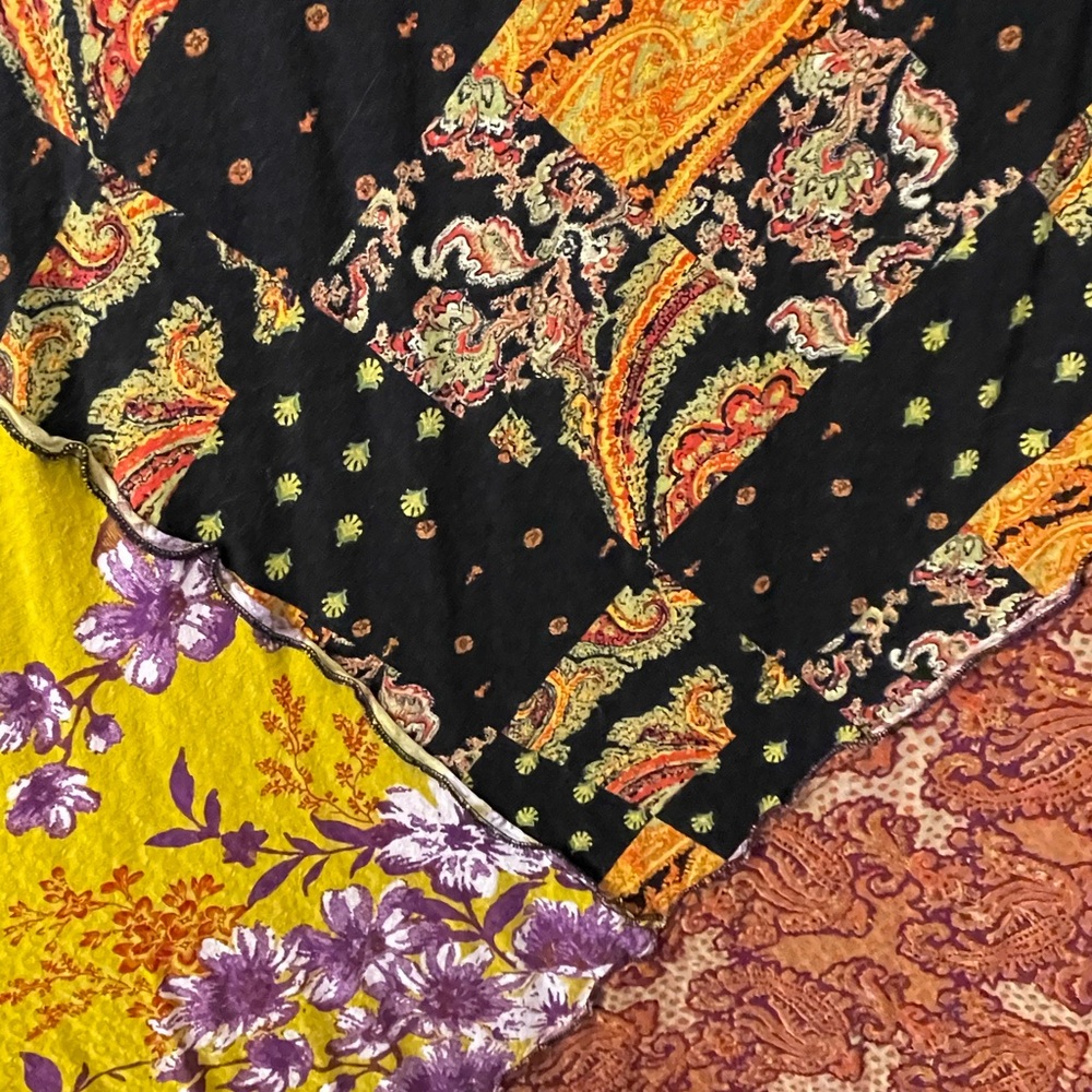 Free People Multicolor V-Neck Patchwork Maxi Dress - image 4